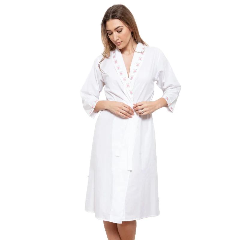 Cottonreal Women's Honey White/Rose Shawl Robe Casual Shawl with Fringes