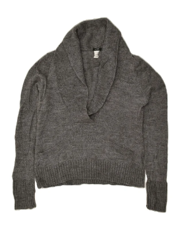J. CREW Womens Shawl Neck Jumper Sweater UK 14 Medium Grey Acrylic Cozy Cashmere Shawl Throw J. CREW Womens Shawl Neck Jumper Sweater UK 14 Medium Grey Acrylic Cozy Cashmere Shawl Throw