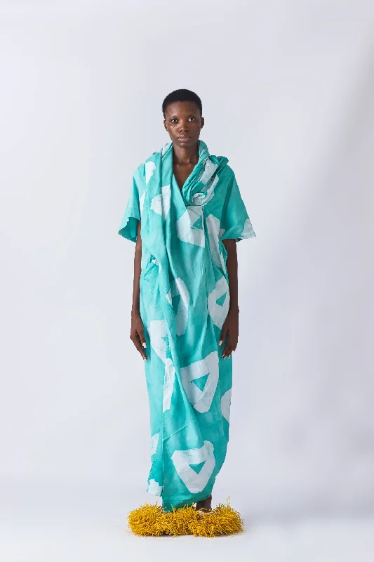 Shawl Kaftan - Turquoise Soft Knit Shawl Poncho