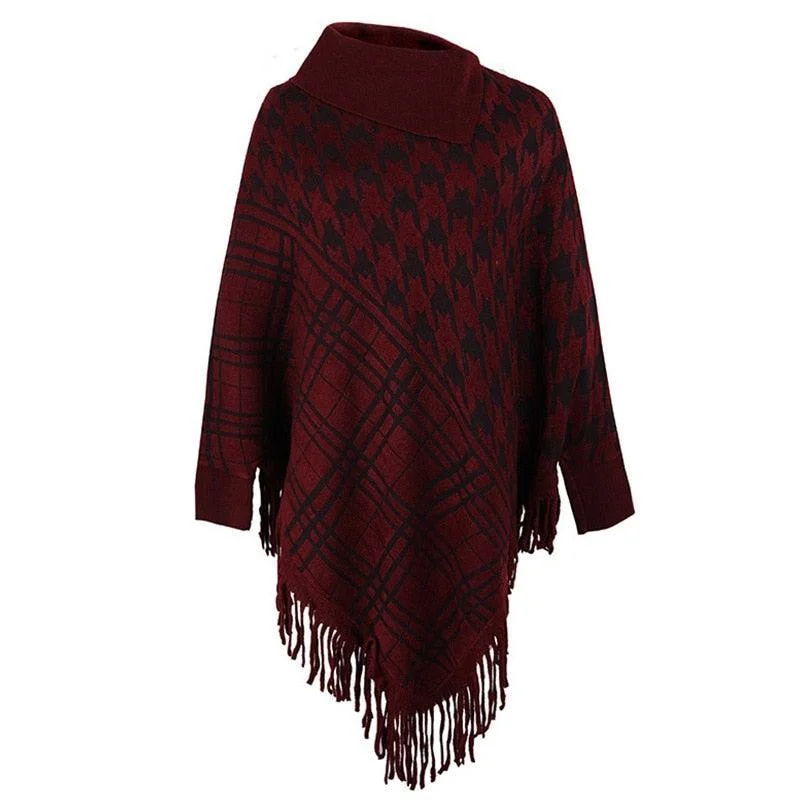 Knitted Shawl Women Warm Tassel Pullover Imitation Cashmere Trendy Chunky Knit Shawl Knitted Shawl Women Warm Tassel Pullover Imitation Cashmere Trendy Chunky Knit Shawl
