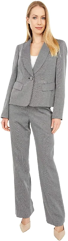 Le Suit Formal Shawl Collar Two Piece Pant Suit Soft Cashmere Shawl Wrap