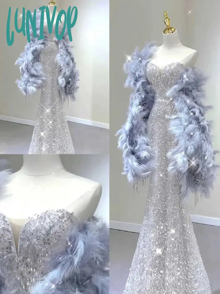 Lunivop Spaghetti Strap Evening Dress New Sexy Sequin Feather Shawl Floor-length Lace Up Prom Dress V-neck Vestido De Novia Cozy Fleece Shawl Wrap Lunivop Spaghetti Strap Evening Dress New Sexy Sequin Feather Shawl Floor-length Lace Up Prom Dress V-neck Vestido De Novia Cozy Fleece Shawl Wrap