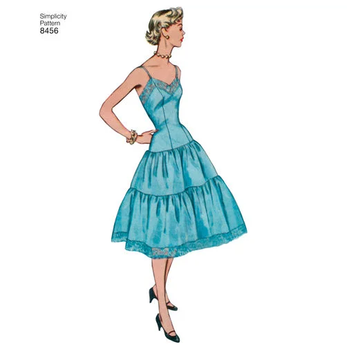 Simplicity Vintage Petticoat and Slip S8456 Sleeveless Short Sleeve Long Sleeve
