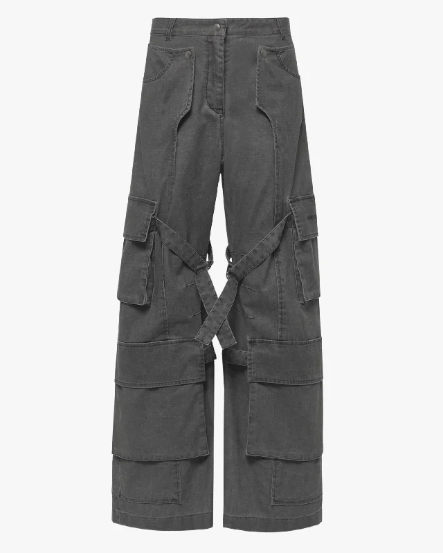 Coated Canvas Cargo Trouser Bolero Crop Top Camisole