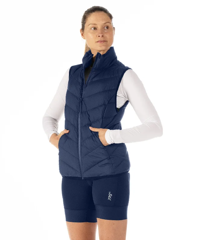 Women's Cumulus Puffer Vest - Navy Stylish Hooded Vest