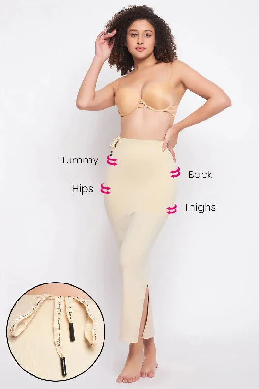 Clovia Saree Shapewear Petticoat with Drawstring in Nude-Colour Trench Wool Cashmere Clovia Saree Shapewear Petticoat with Drawstring in Nude-Colour Trench Wool Cashmere