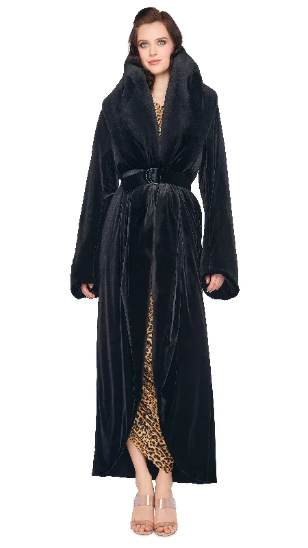 OS SHAWL COLLAR MAXI COAT Cozy Woolen Shawl Cape
