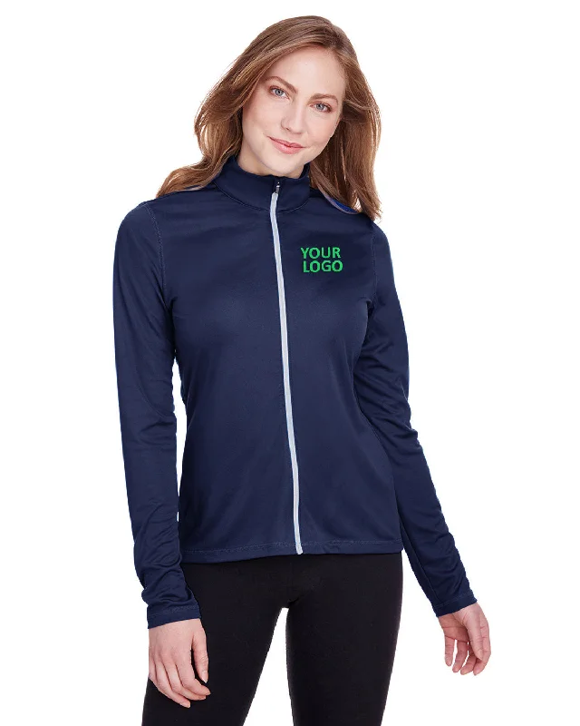 Puma Golf Ladies Icon Full-Zip, Peacoat Buttoned Toggled Snapped