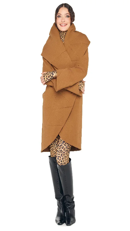 SHAWL COLLAR COAT Elegant Velvet Shawl Wrap