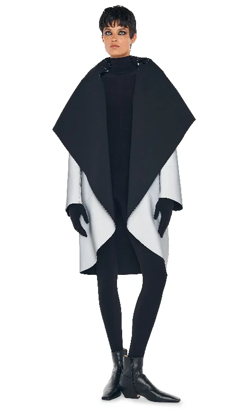 SHAWL COLLAR COAT REVERSIBLE Trendy Embroidered Shawl Wrap