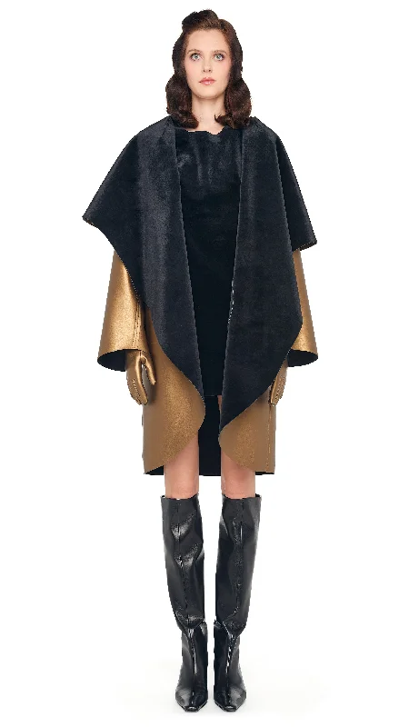 SHAWL COLLAR COAT REVERSIBLE Soft Wool Shawl Wrap