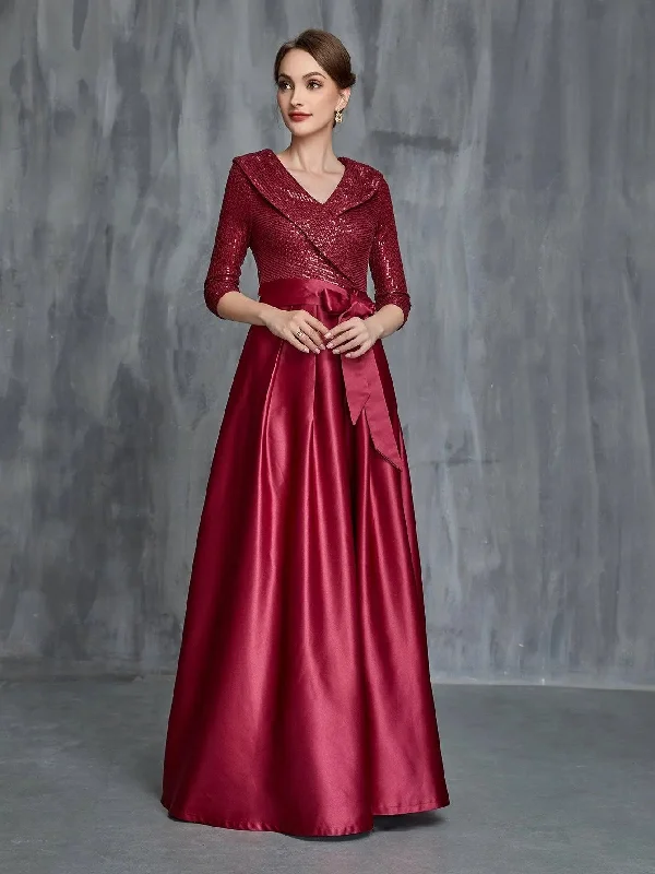 Womens' Shawl Collar Sequin Contrast Satin Formal Dress Warm Cashmere Shawl Scarf