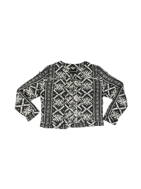 Black & White Blazer Who What Wear, Size L Silk Women's Blazer