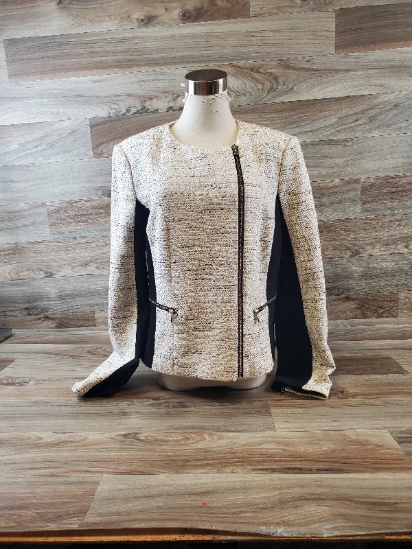 Blazer By Calvin Klein In Black & Cream, Size: Xl Women's Unique Blazer