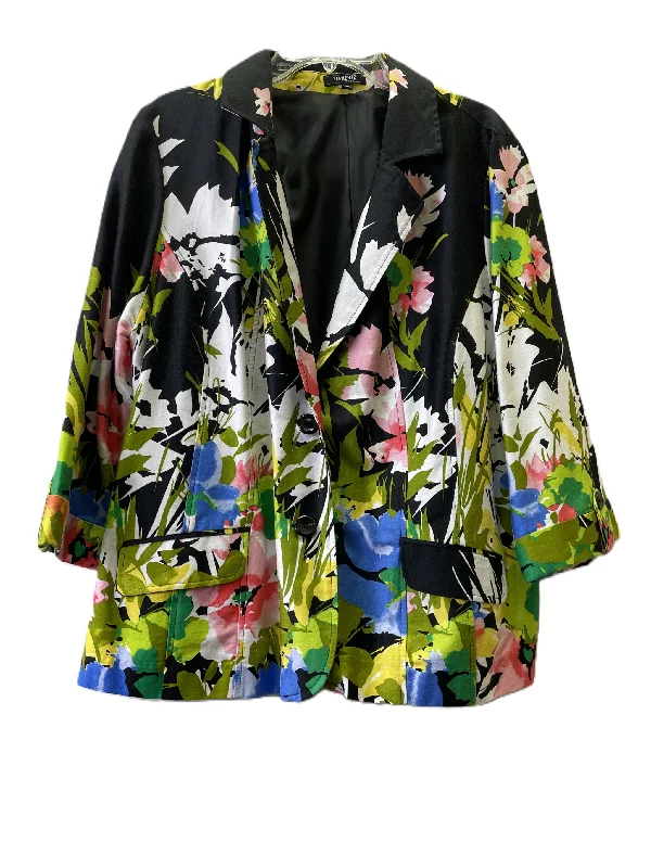Blazer By Elementz In Floral Print, Size: 3x Women's Elegant Blazer