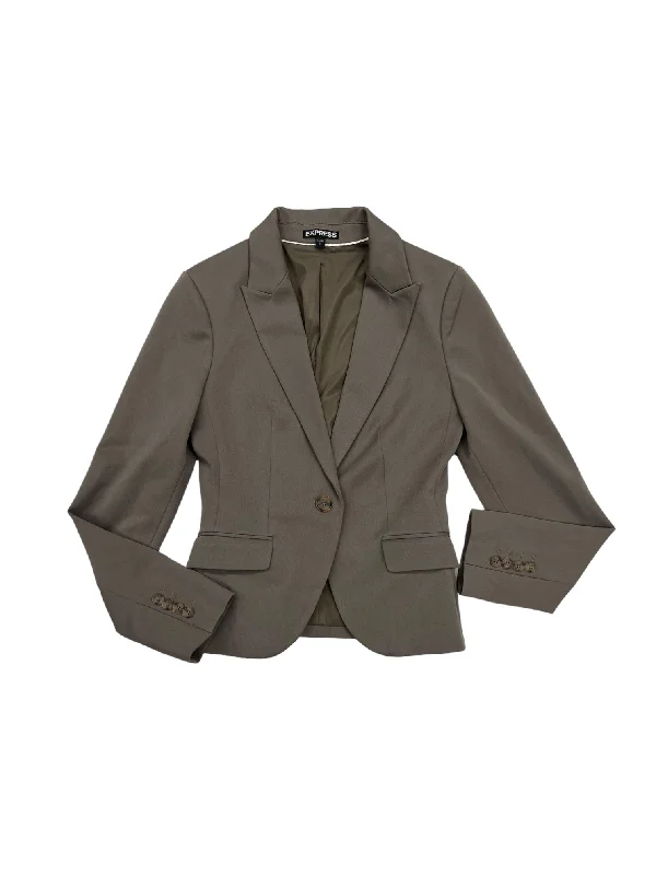 Blazer By Express In Brown, Size: 0 Women's Long Blazer