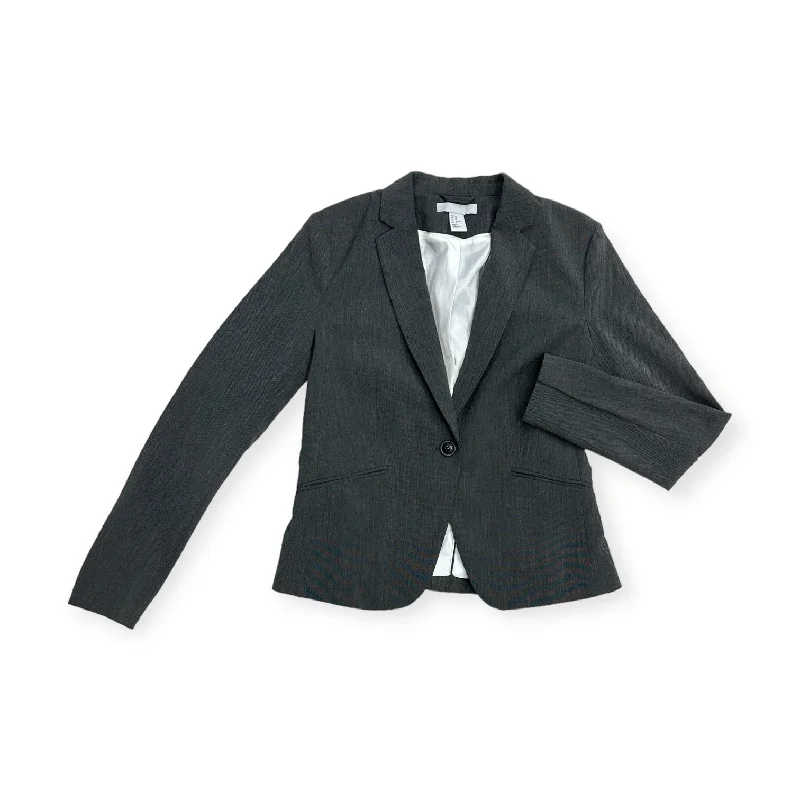 Blazer By H&m In Grey, Size: 10 Women's Trench Blazer