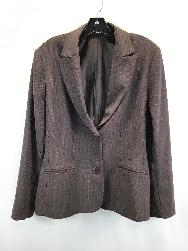 Blazer By Harve Bernard In Brown, Size: 16 Silk Women's Blazer
