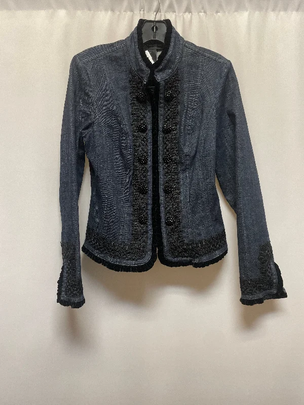 Blazer By International Concepts In Blue Denim, Size: M Women's Trendy Jacket