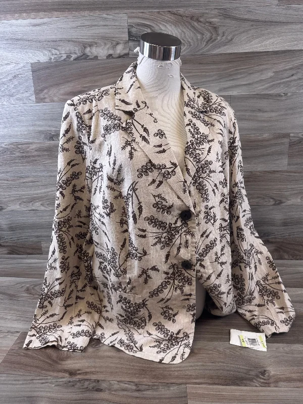 Blazer By Jm Collections In Brown & Cream, Size: 1x Women's Custom Jacket
