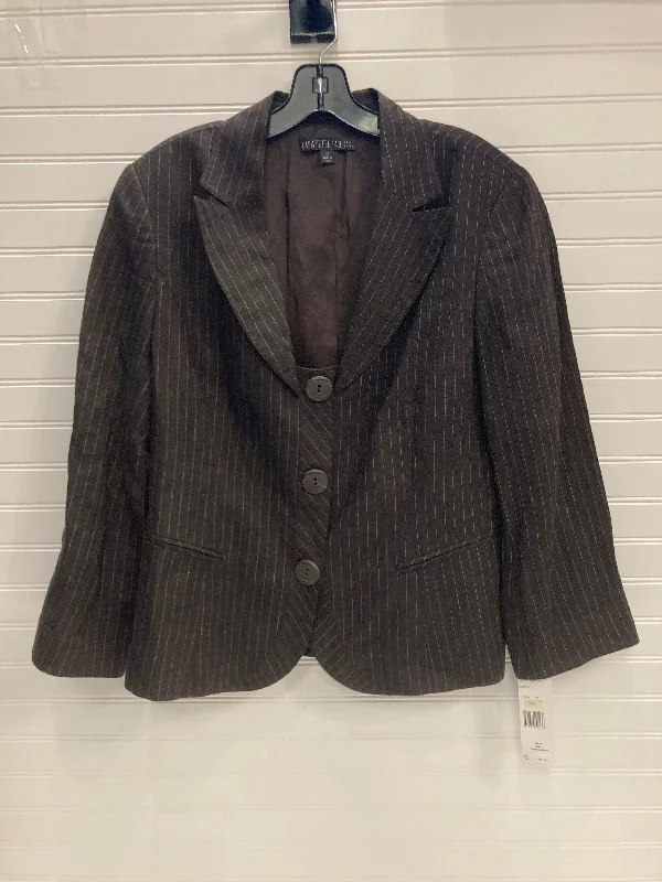 Blazer By Lafayette 148 In Brown & White, Size: 12 Women's Vintage Jacket
