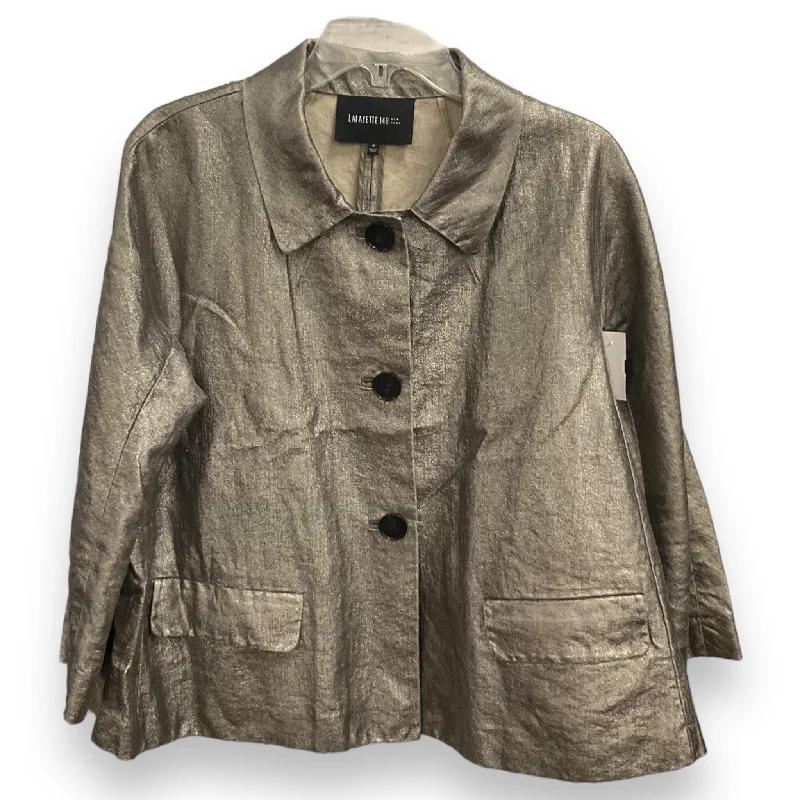 Blazer By Lafayette 148 In Silver, Size: M Women's Handmade Blazer