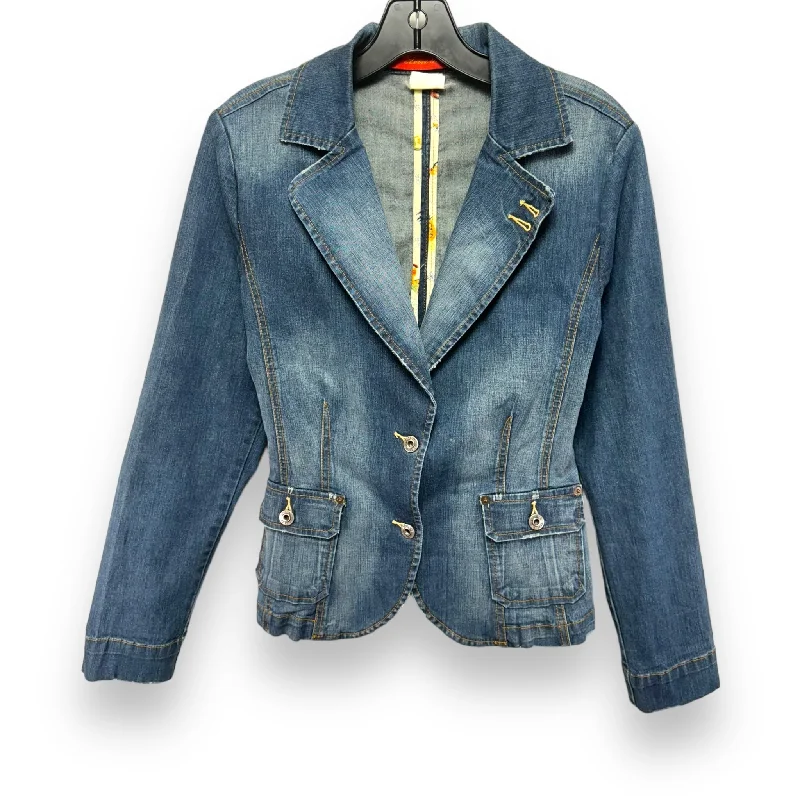 Blazer By Level 99 In Blue Denim, Size: M Women's Unique Blazer