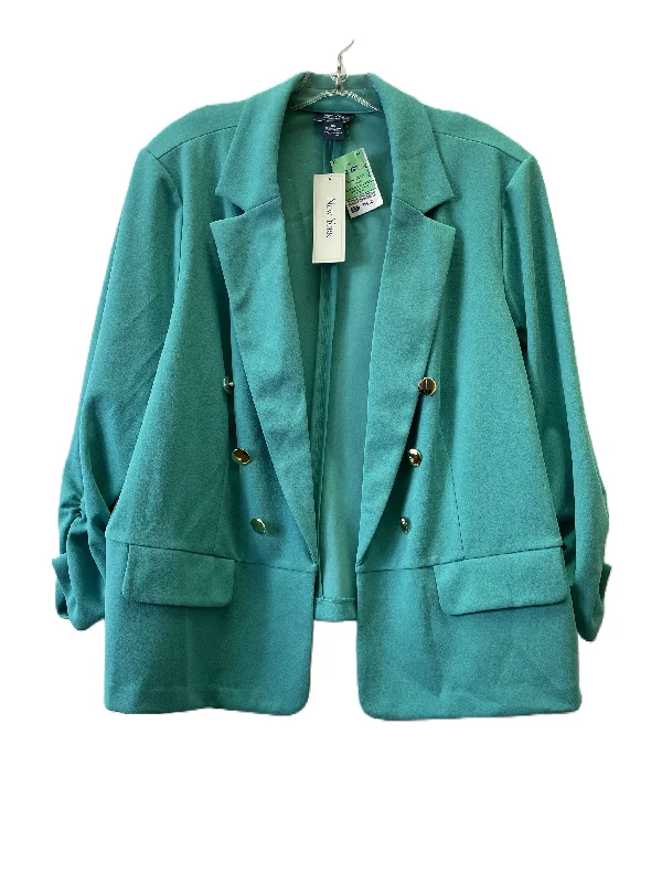 Blazer By New York clothing In Aqua, Size: 3x Women's Simple Jacket