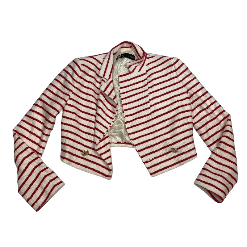 Blazer By Zara In Red & White, Size: Xs Women's Trendy Jacket