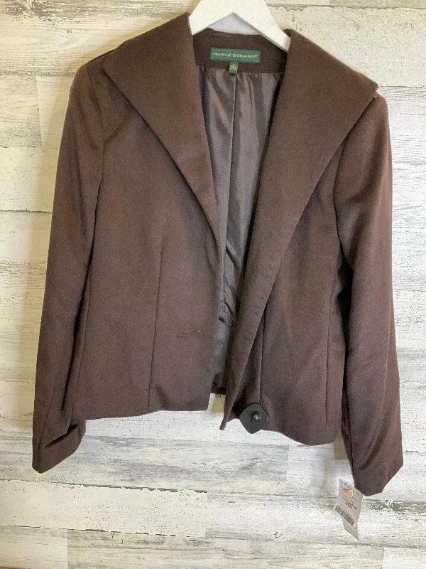 Brown Blazer Harve Bernard, Size L Women's Handmade Blazer