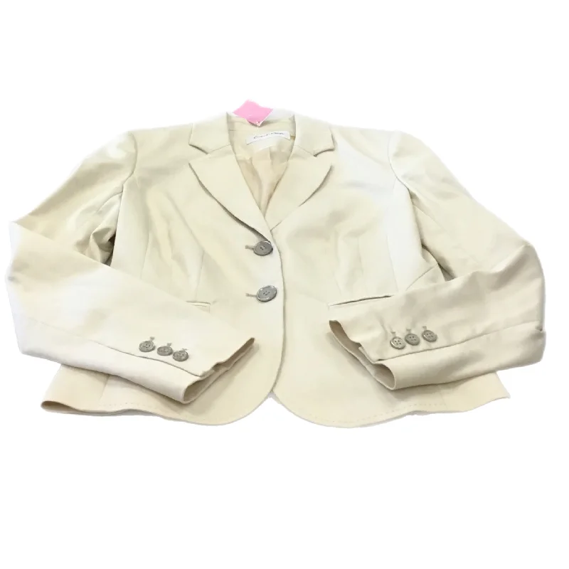 Cream Blazer Calvin Klein, Size 2 Women's Navy Jacket