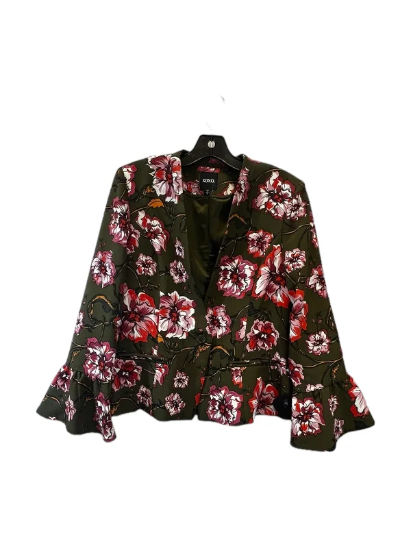 Floral Print Blazer Xoxo, Size M Women's Classic Suit