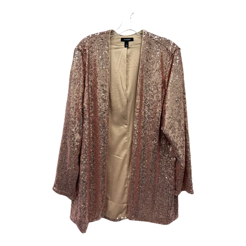 Rose Gold Blazer By Torrid, Size: 1x Women's Handmade Blazer