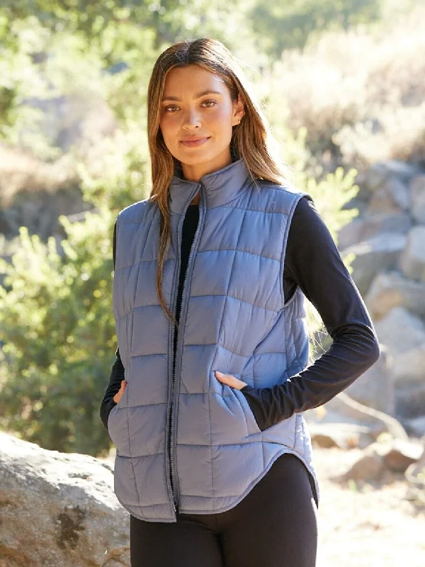 Aubri Packable Puffer Vest Quilted Hooded Vest