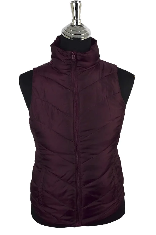 Maroon Puffer Vest Reversible Cozy Vest