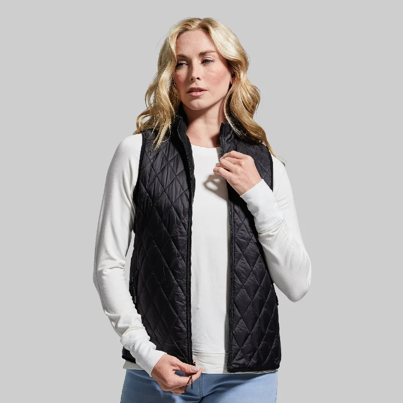 Breck Reversible Puffer Vest (Black) Fuzzy Layered Vest