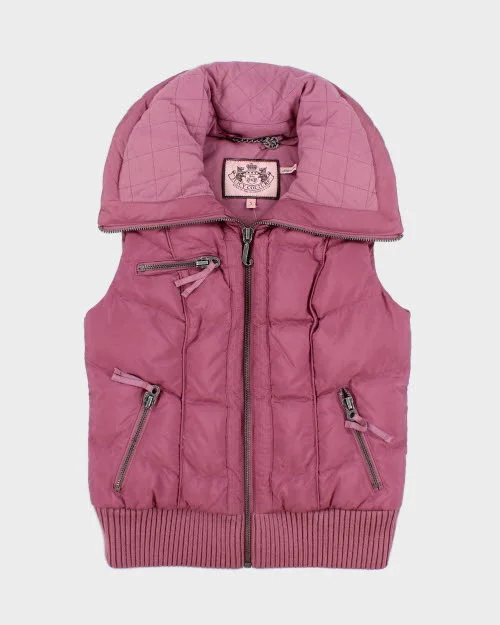 Vintage Y2K Juicy Couture Sleeveless Puffer Vest - S Longline Knit Vest
