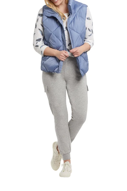 Tribal Reversible Puffer Vest 1005O-3637-0491 Denim Blue Smart Layering Vest