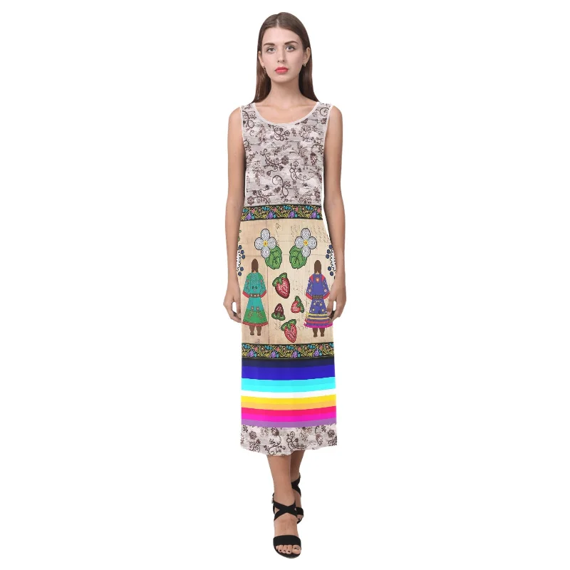 Aunties Gifts Phaedra Sleeveless Open Fork Long Dress Tunics Yoga stretchy