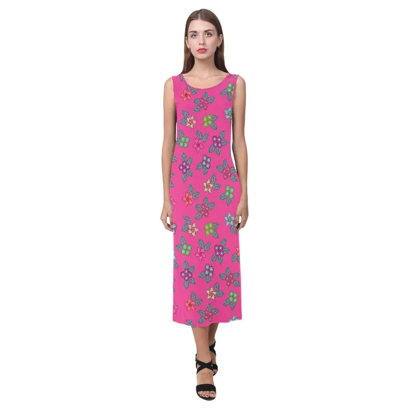 Berry Flowers Phaedra Sleeveless Open Fork Long Dress Tunics Brand named