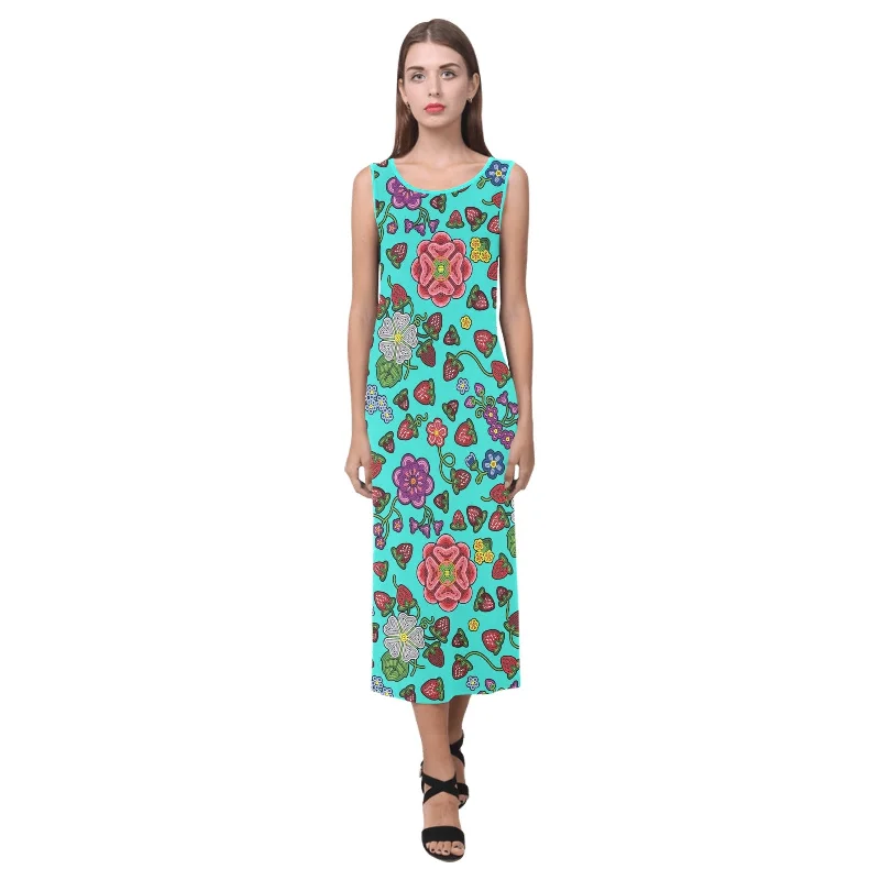 Berry Pop Turquoise Phaedra Sleeveless Open Fork Long Dress Tunics Luxurious high-end Berry Pop Turquoise Phaedra Sleeveless Open Fork Long Dress Tunics Luxurious high-end