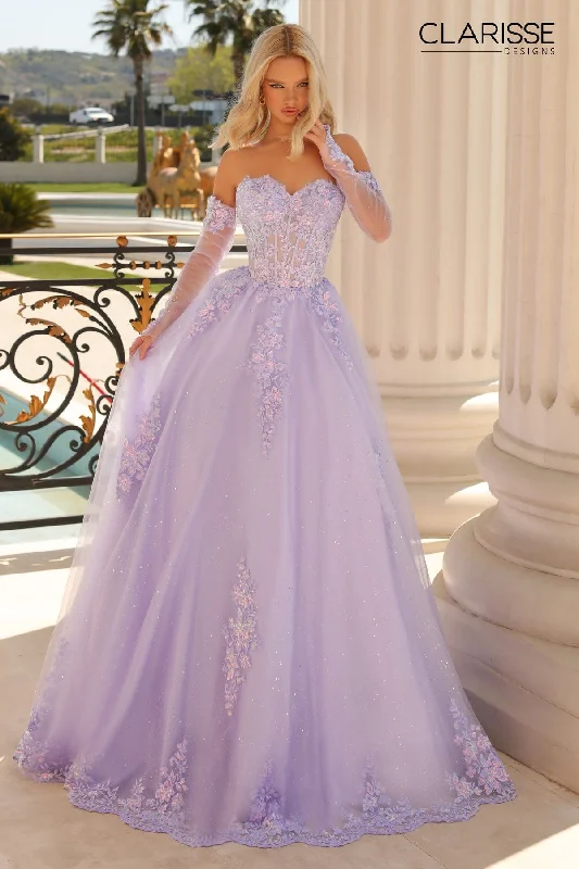Clarisse -810792 Sheer Gloves A-Line Prom Gown Tunics Hiking breathable