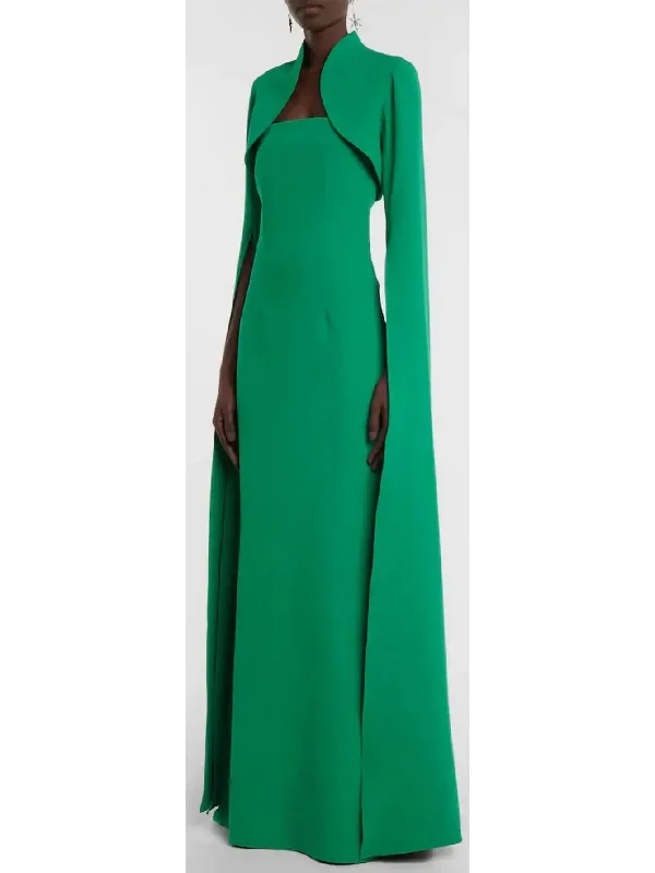 Crepe Cape Gown in Green Tunics Occasion special