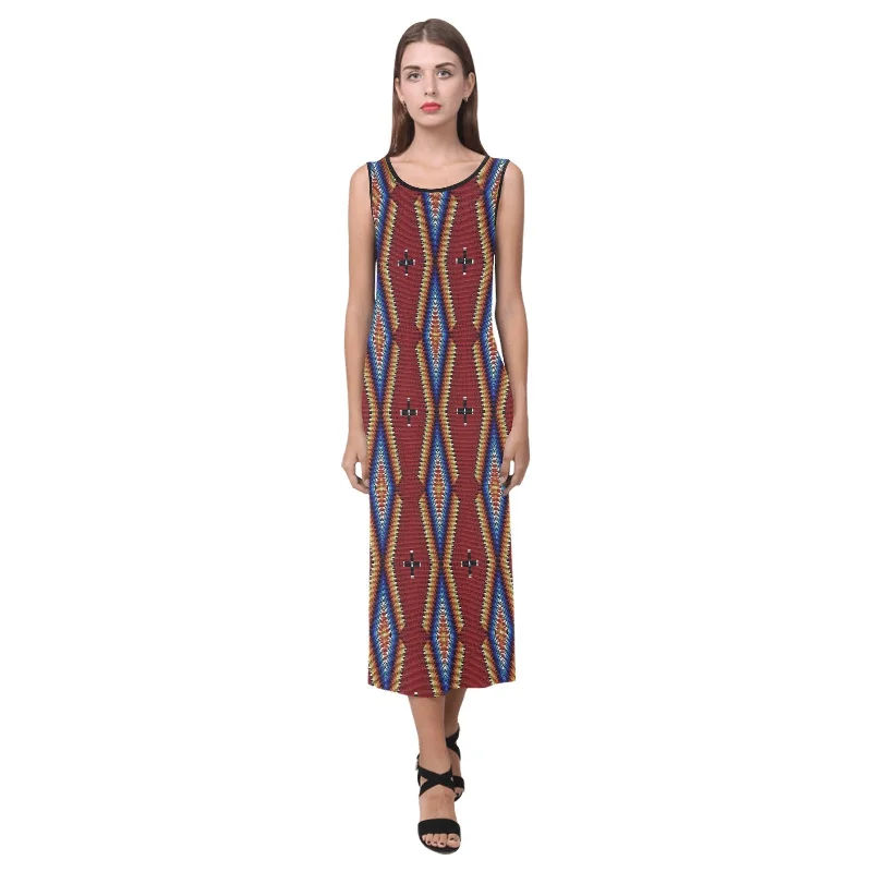Diamond in the Bluff Red Phaedra Sleeveless Open Fork Long Dress Tunics Modern contemporary Diamond in the Bluff Red Phaedra Sleeveless Open Fork Long Dress Tunics Modern contemporary