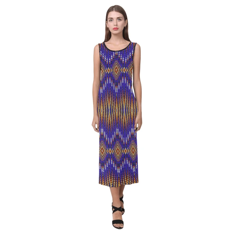 Fire Feather Blue Phaedra Sleeveless Open Fork Long Dress Tunics Occasion special