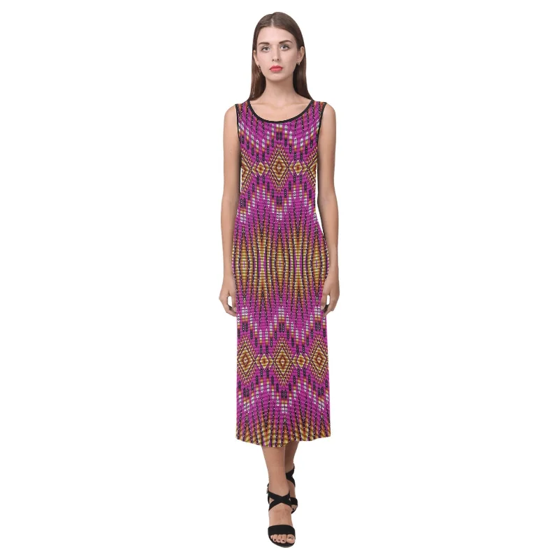 Fire Feather Pink Phaedra Sleeveless Open Fork Long Dress Tunics Travel practical