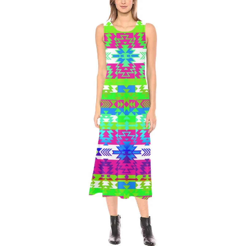 Grand Entry Jingle Phaedra Sleeveless Open Fork Long Dress Bodycon Club Sequined