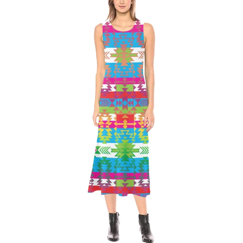 Grand Entry Phaedra Sleeveless Open Fork Long Dress Floral Print girly