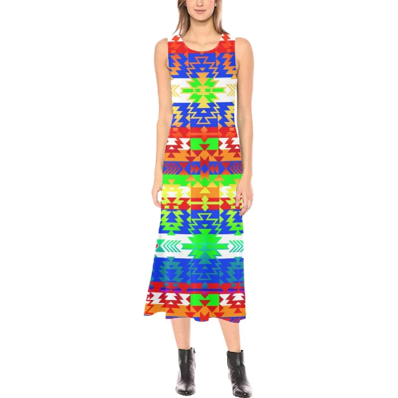Grand Entry Traditional Phaedra Sleeveless Open Fork Long Dress Shift Classic Vintage