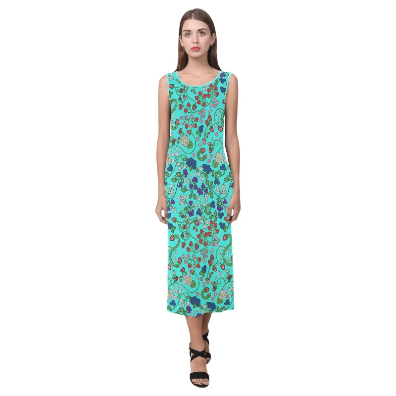 Grandmother Stories Turquoise Phaedra Sleeveless Open Fork Long Dress Tunics Timeless classic Grandmother Stories Turquoise Phaedra Sleeveless Open Fork Long Dress Tunics Timeless classic